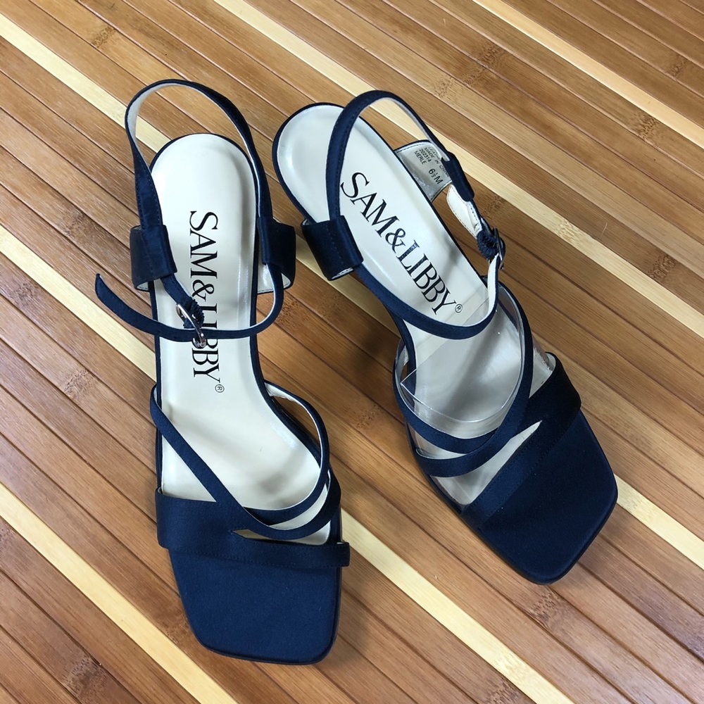 SAM & LIBBY NEW Treading Square Toe Heels Sz 6.5 M